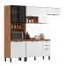 Cozinha Compacta Firenze I 10 Portas 2 Gavetas Amêndola e Branca