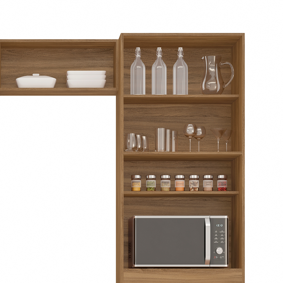 Cozinha Compacta Firenze I 11 Portas 2 Gavetas Amêndola e Branca