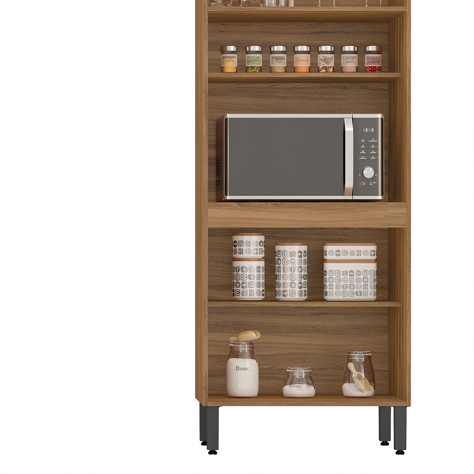 Cozinha Compacta Firenze I 11 Portas 2 Gavetas Amêndola e Branca