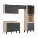 Cozinha Compacta Firenze I 11 Portas 2 Gavetas Avena e Grafito