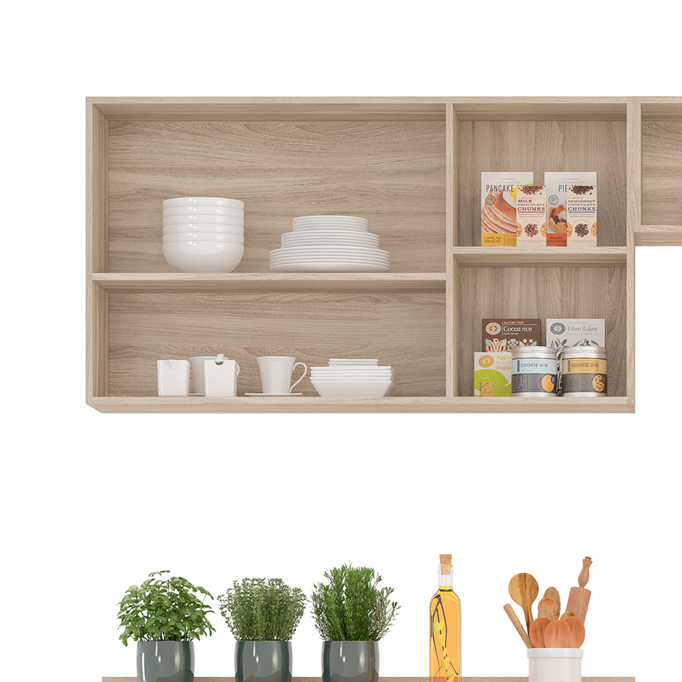 Cozinha Compacta Firenze I 11 Portas 2 Gavetas Avena e Grafito