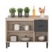 Cozinha Compacta Firenze I 11 Portas 2 Gavetas Avena e Grafito