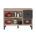 Cozinha Compacta Firenze I 5 Portas 2 Gavetas Avena e Grafito