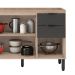 Cozinha Compacta Firenze I 5 Portas 2 Gavetas Avena e Grafito