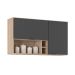 Cozinha Compacta Firenze I 5 Portas 2 Gavetas Avena e Grafito