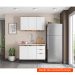 Cozinha Compacta Firenze I 6 Portas 2 Gavetas Amêndola e Branca