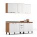 Cozinha Compacta Firenze II 10 Portas 2 Gavetas Amêndola e Branca