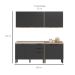 Cozinha Compacta Firenze II 10 Portas 2 Gavetas Avena e Grafito