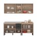 Cozinha Compacta Firenze II 10 Portas 2 Gavetas Avena e Grafito