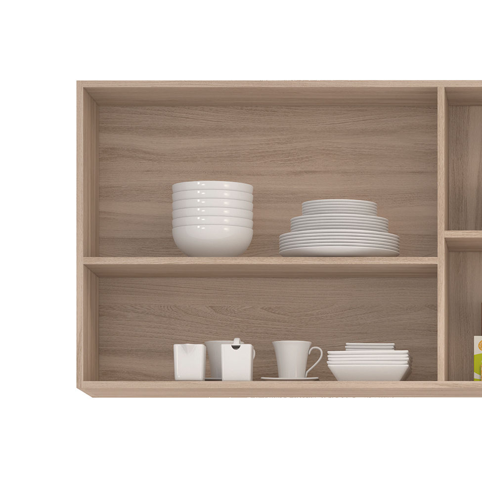Cozinha Compacta Firenze II 10 Portas 2 Gavetas Avena e Grafito