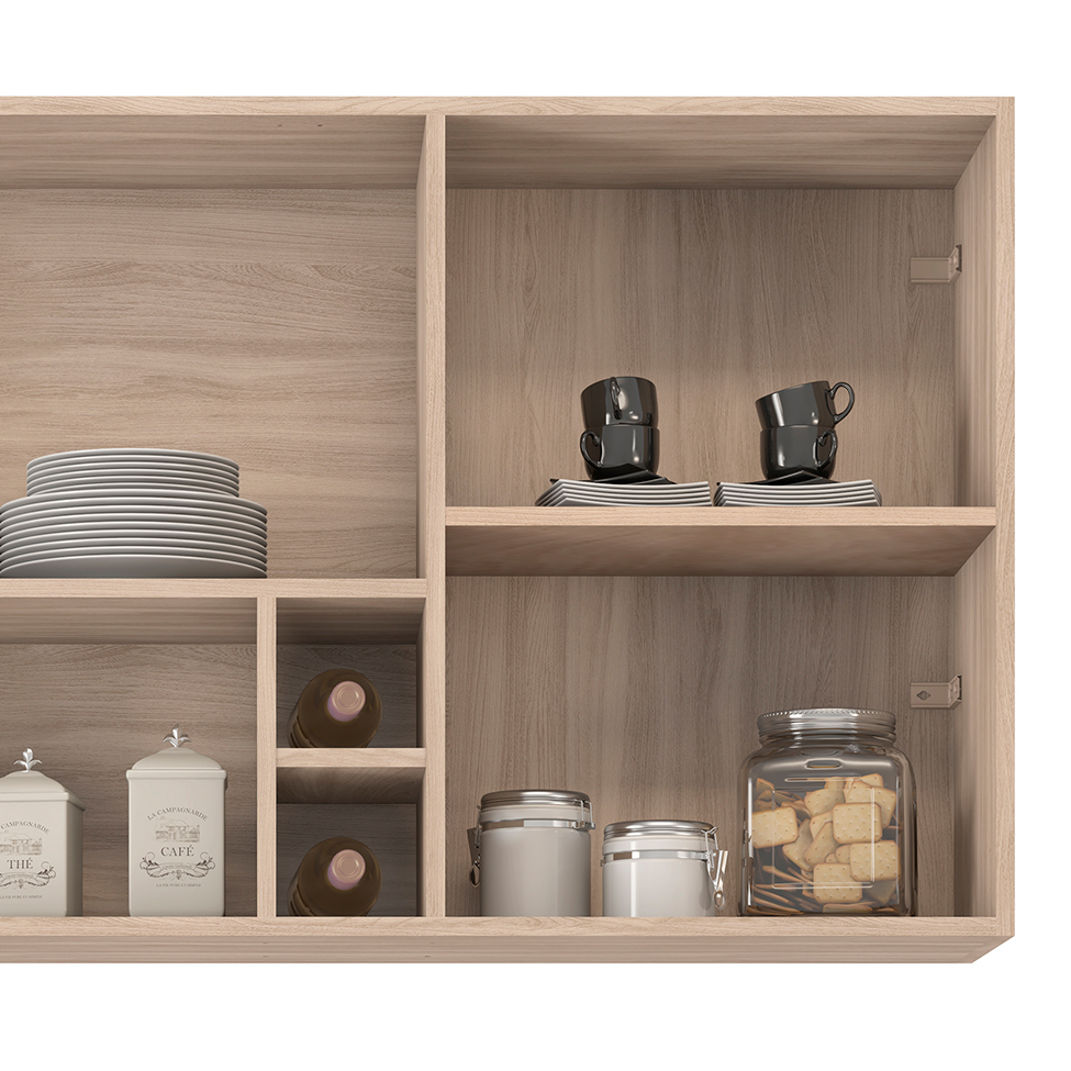 Cozinha Compacta Firenze II 5 PT 2 GV Avena e Grafito