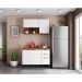 Cozinha Compacta Firenze II 5 Portas 2 Gavetas Amêndola e Branca