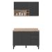 Cozinha Compacta Firenze II 5 Portas 2 Gavetas Avena e Grafito