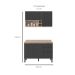 Cozinha Compacta Firenze II 5 Portas 2 Gavetas Avena e Grafito