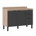 Cozinha Compacta Firenze II 5 Portas 2 Gavetas Avena e Grafito