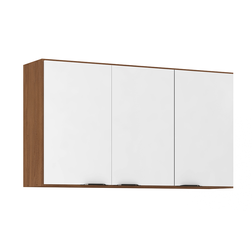 Cozinha Compacta Firenze II 6 Portas 2 Gavetas Amêndola e Branca