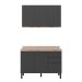 Cozinha Compacta Firenze II 6 Portas 2 Gavetas Avena e Grafito