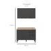 Cozinha Compacta Firenze II 6 Portas 2 Gavetas Avena e Grafito