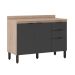 Cozinha Compacta Firenze II 6 Portas 2 Gavetas Avena e Grafito