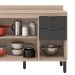 Cozinha Compacta Firenze II 6 Portas 2 Gavetas Avena e Grafito