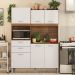 Cozinha Compacta Harmonia 6 Portas e 2 Gavetas Amêndola/Branco - Demóbile  