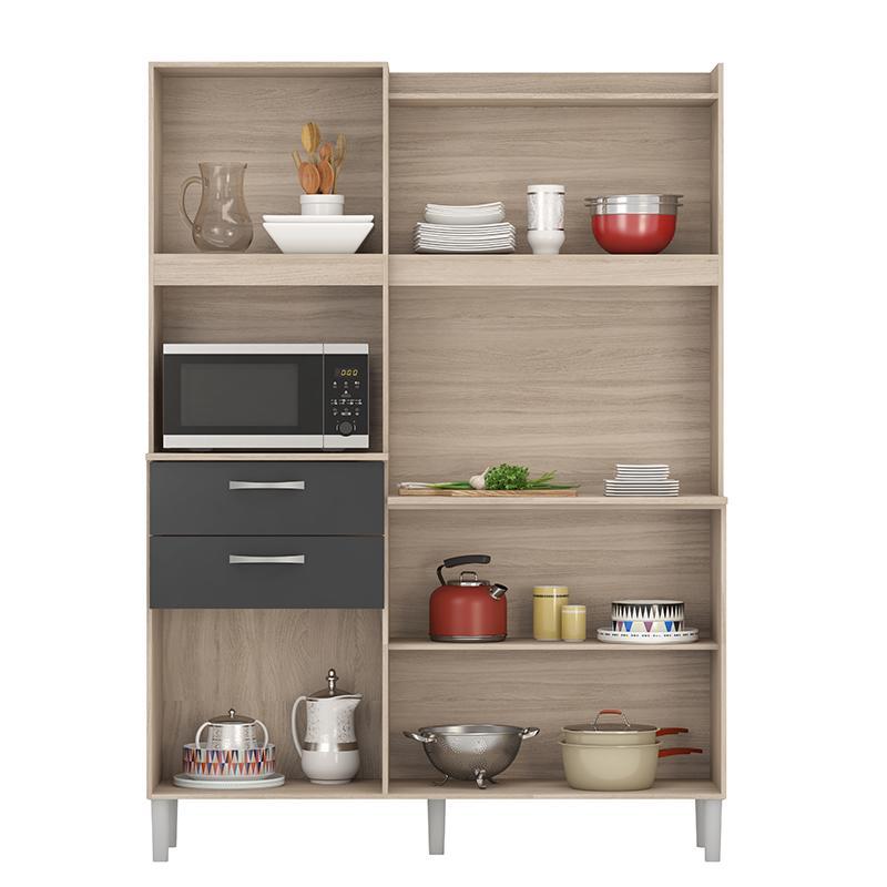 Cozinha Compacta Harmonia 6 Portas e 2 Gavetas Amêndola/Branco - Demóbile  