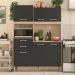 Cozinha Compacta Harmonia 6 Portas e 2 Gavetas Avena/Grafito - Demóbile