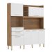 Cozinha Compacta Select 6 Portas e 2 Gavetas Amêndola/Branco - Demóbile