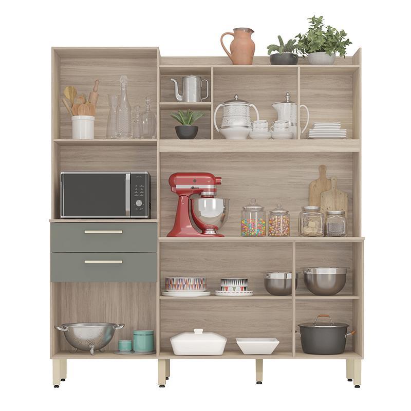 Cozinha Compacta Select 6 Portas e 2 Gavetas Avena/Menta - Demóbile