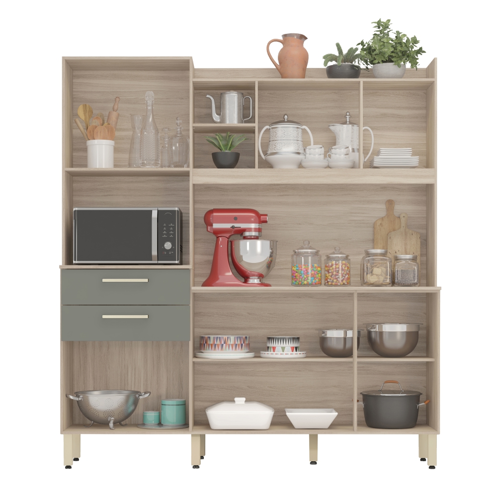 Cozinha Completa 6 Portas Savana Avena Menta