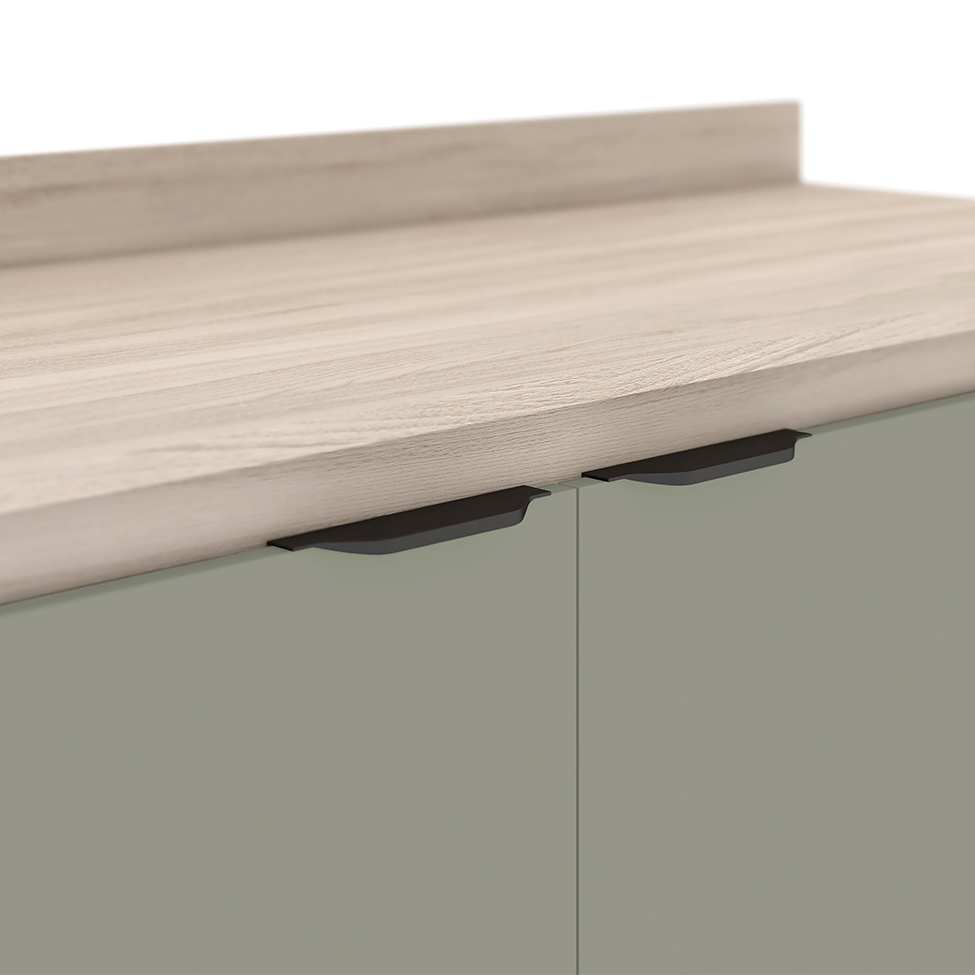 Cozinha Completa Firenza com Vidro 14 PT 2 GV Avena e Menta