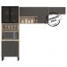 Cozinha Modulada 3 Peças FI0007 Avena Grafito Demobile