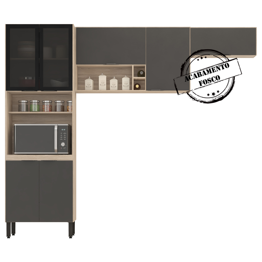 Cozinha Modulada 3 Peças FI0007 Avena Grafito Demobile