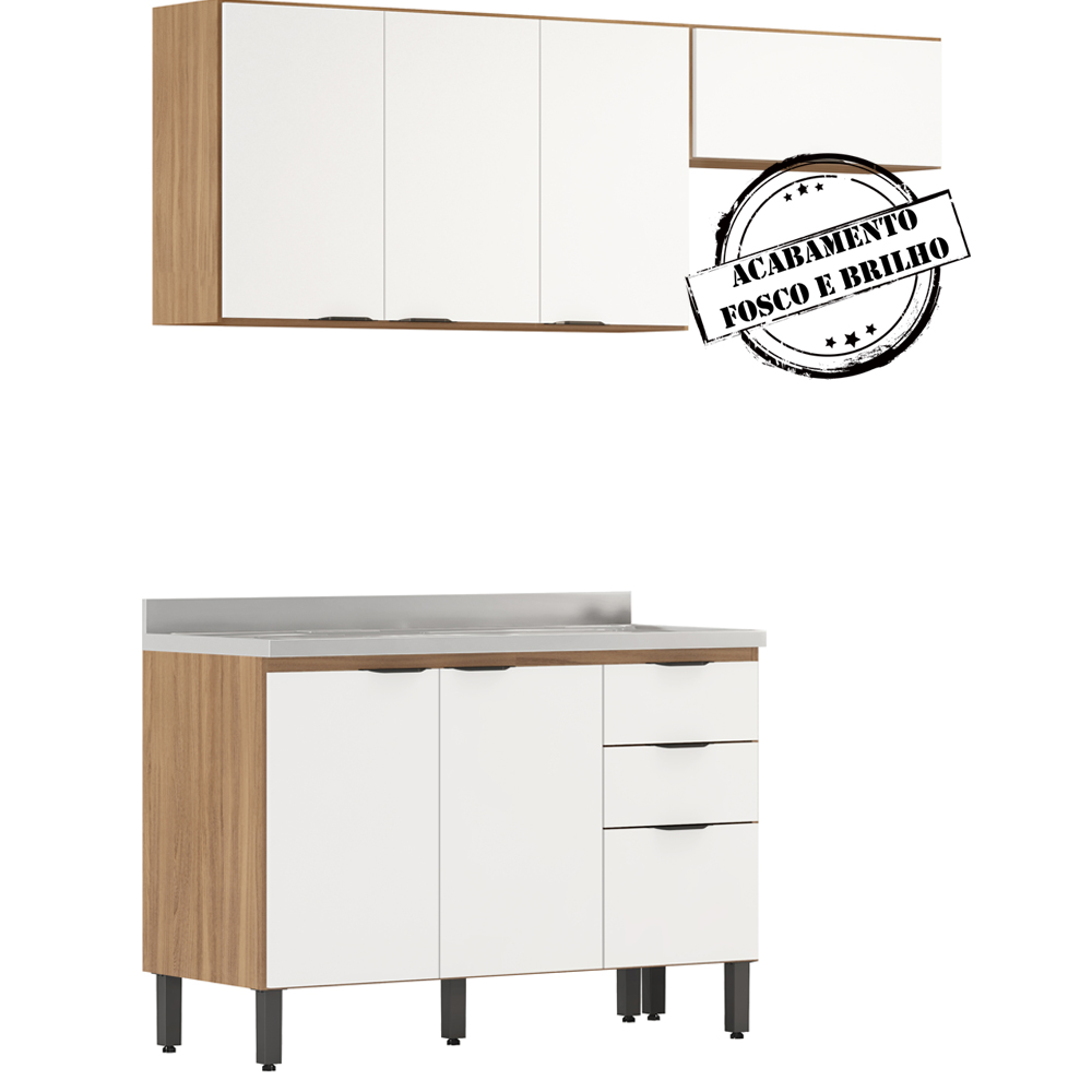 Cozinha Modulada 3 Peças FRCZ7 Amendola Branco Demobile