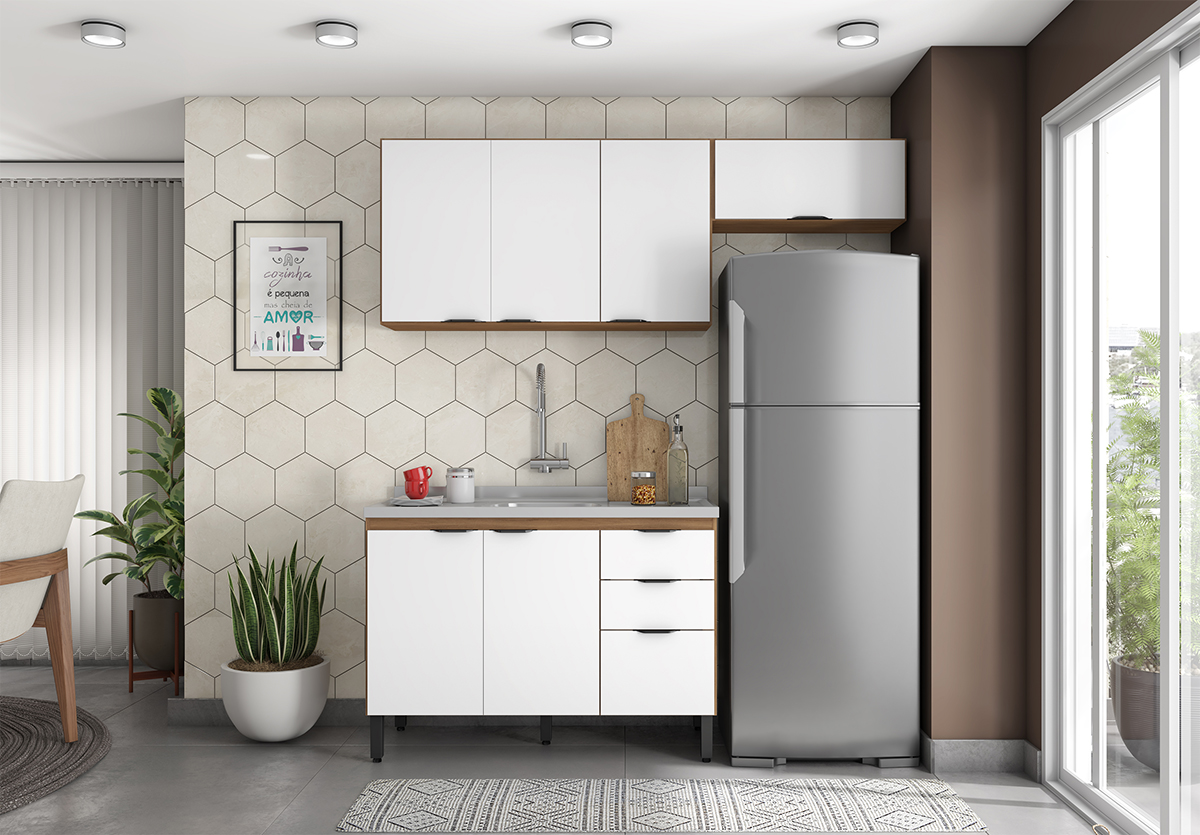 Cozinha Modulada 3 Peças FRCZ7 Amendola Branco Demobile