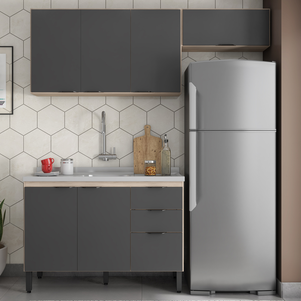 Cozinha Modulada 3 Peças FRCZ7 Avena Grafito Demobile