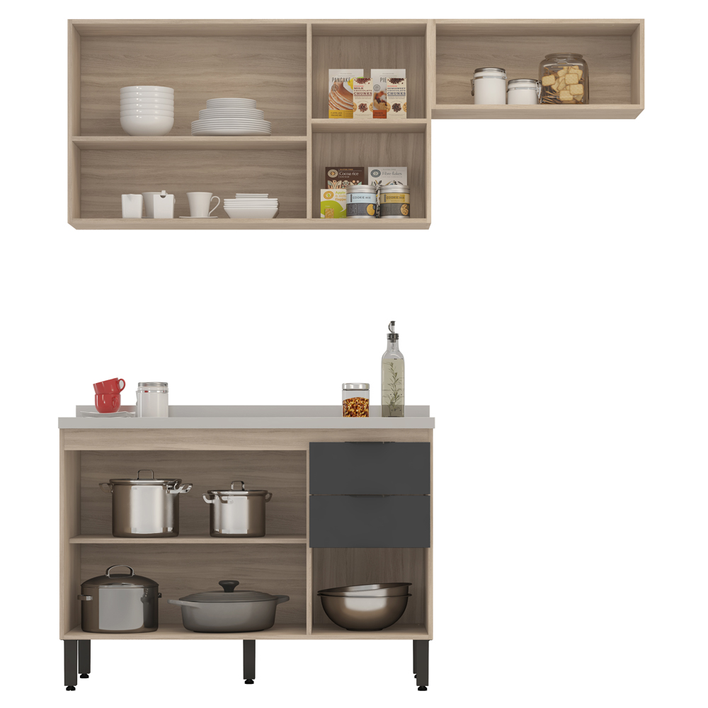 Cozinha Modulada 3 Peças FRCZ7 Avena Grafito Demobile
