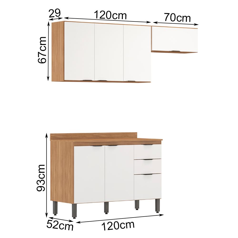 Cozinha Modulada 3 Peças FRCZ8 Amendola Branco Demobile