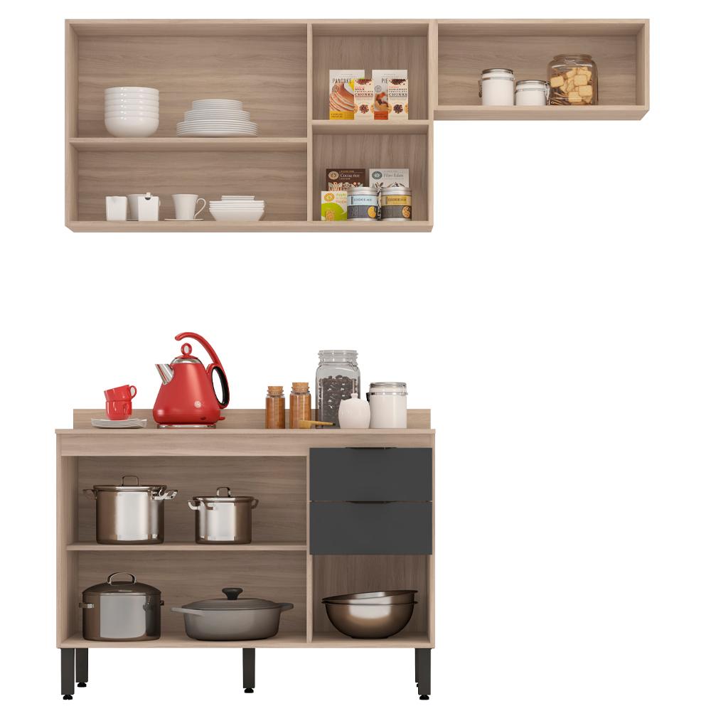 Cozinha Modulada 3 Peças FRCZ8 Avena Grafito Demobile