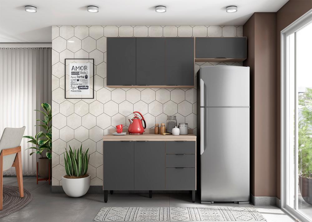 Cozinha Modulada 3 Peças FRCZ8 Avena Grafito Demobile
