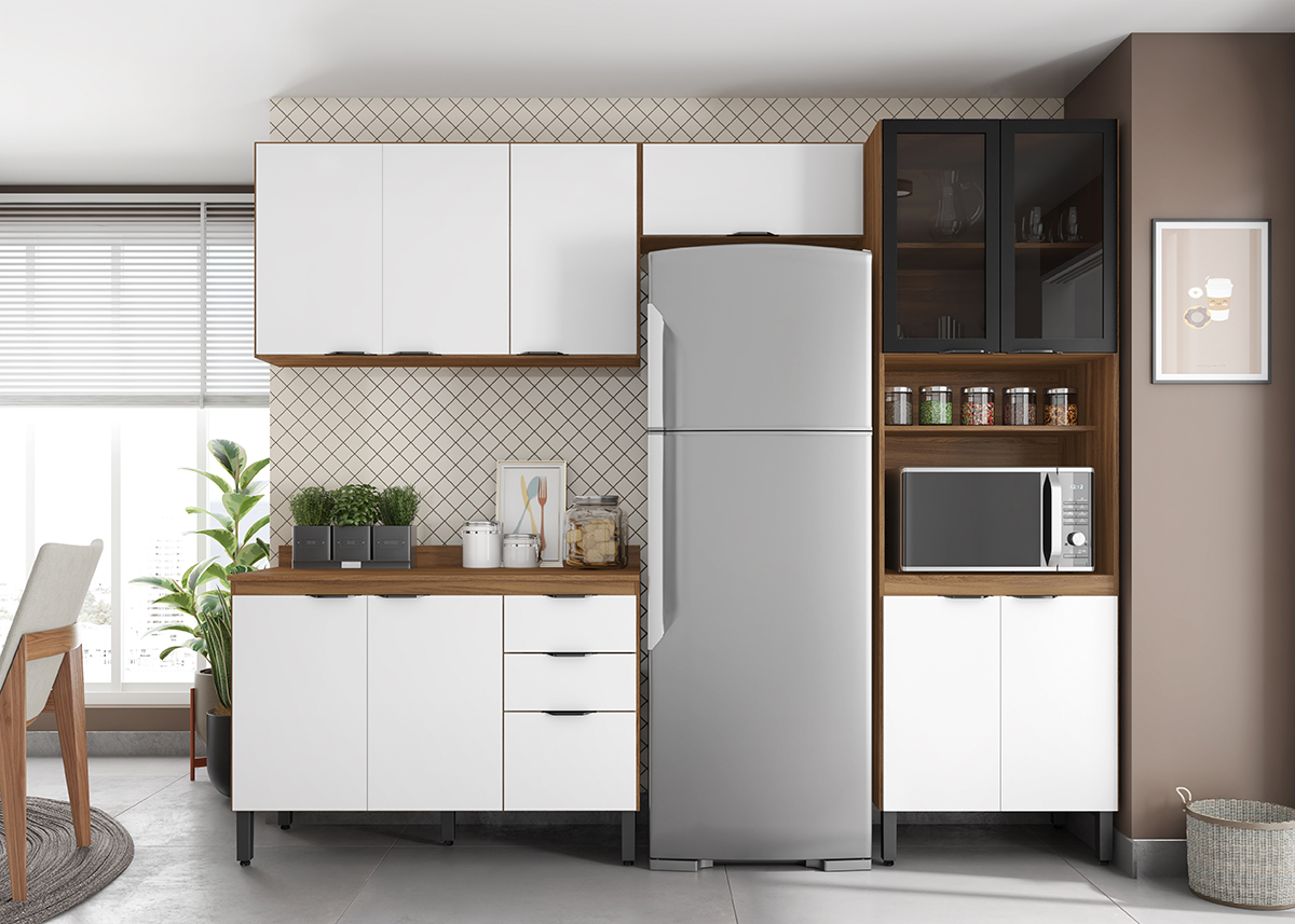 Cozinha Modulada 4 Peças FI0002 Amendola Branco Demobile