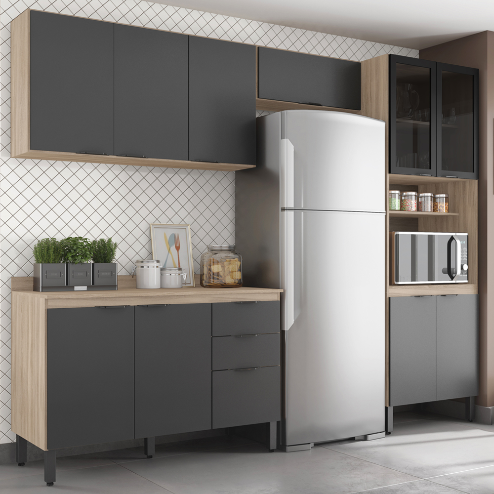 Cozinha Modulada 4 Peças FI0002 Avena Grafito Demobile