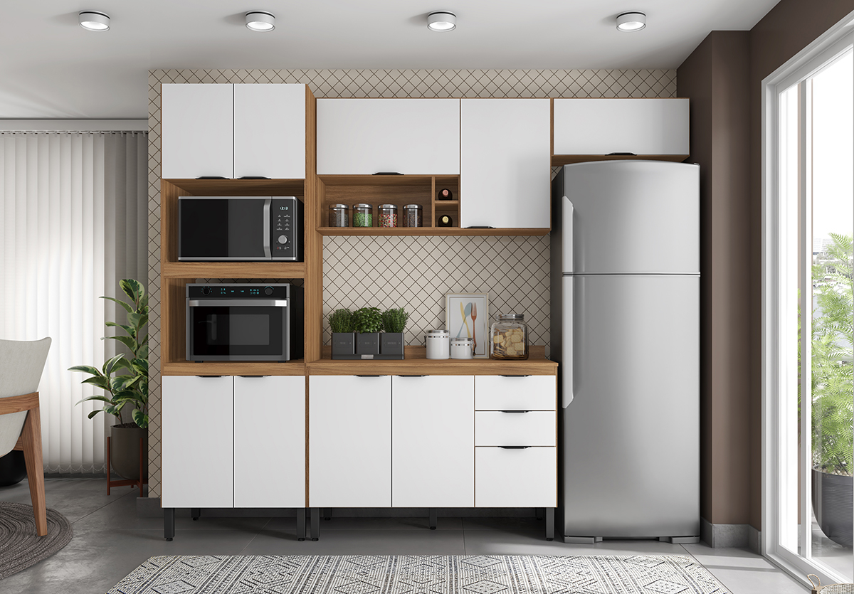 Cozinha Modulada 4 Peças FI0003 Amendola Branco Demobile
