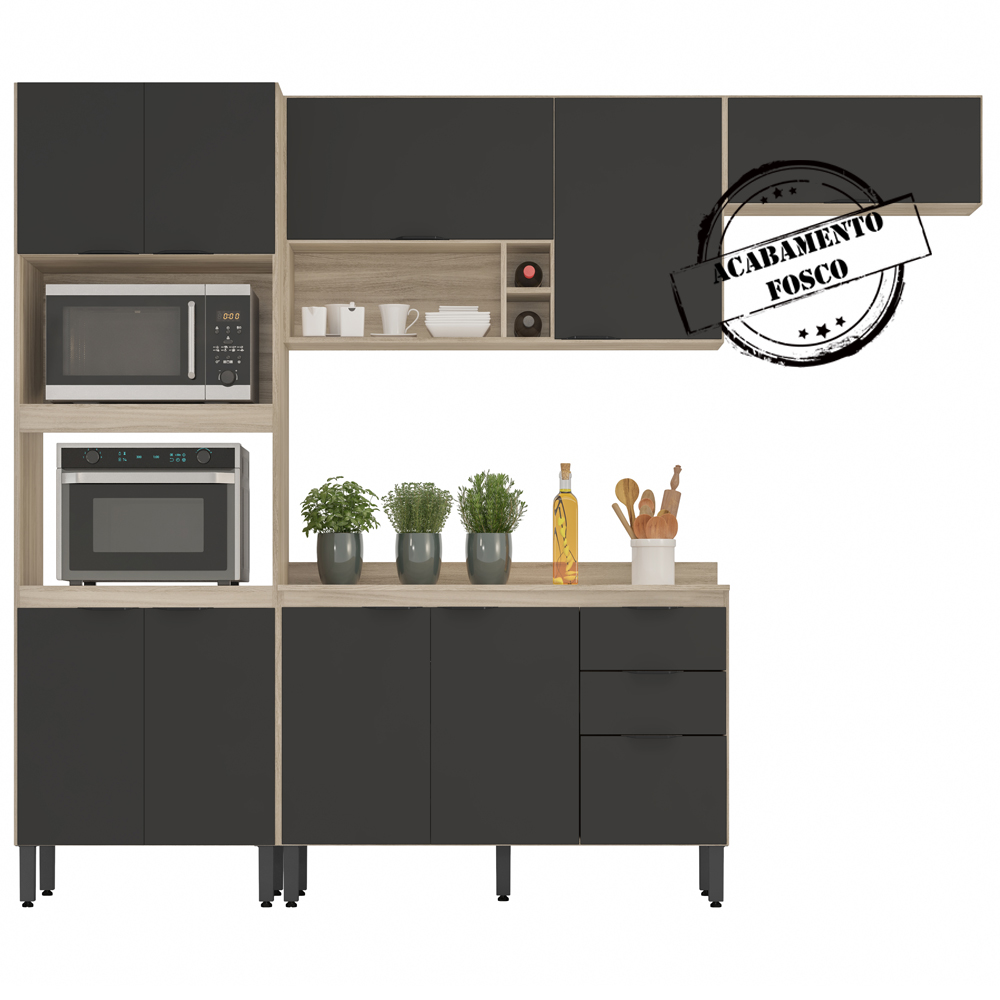 Cozinha Modulada 4 Peças FI0003 Avena Grafito Demobile
