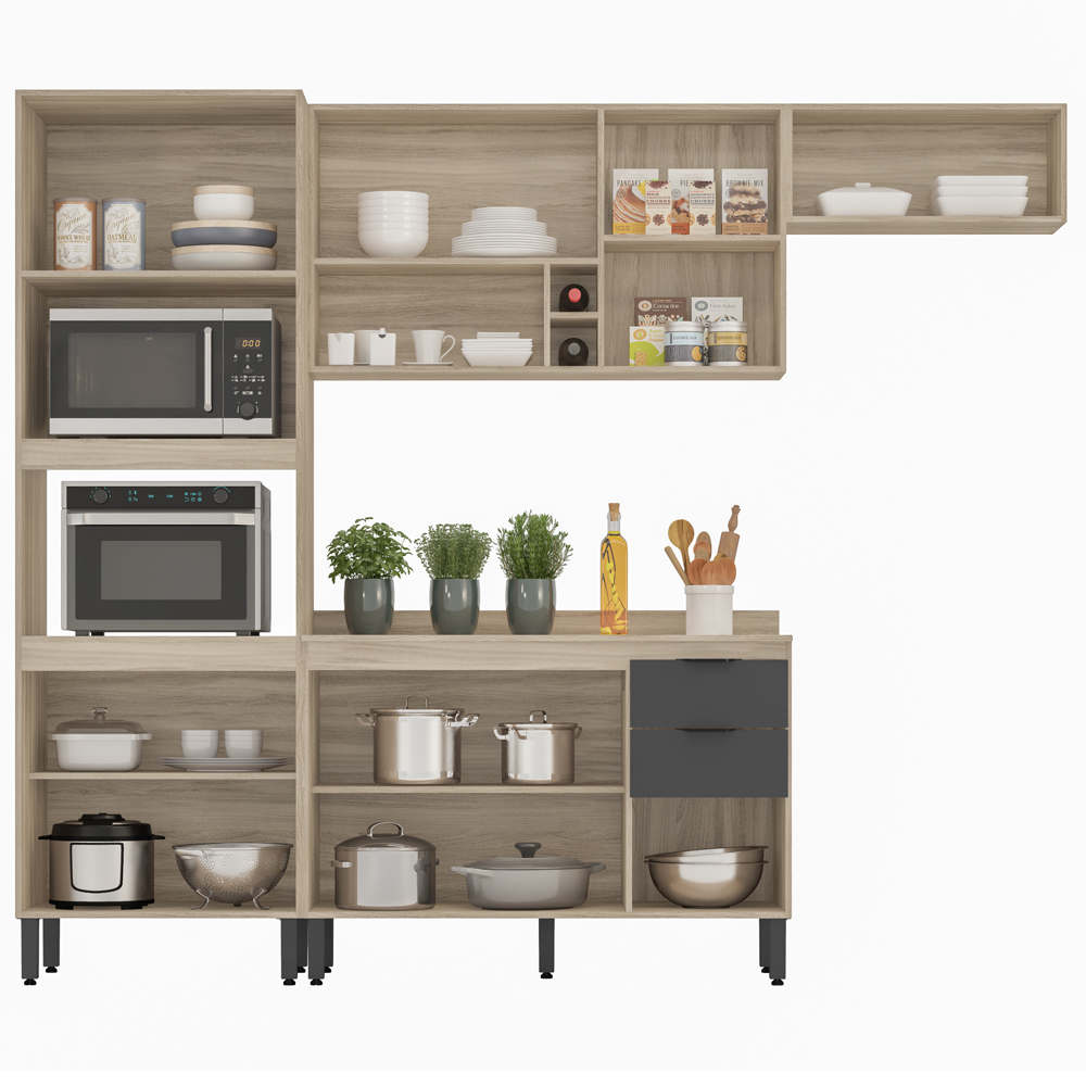 Cozinha Modulada 4 Peças FI0003 Avena Grafito Demobile