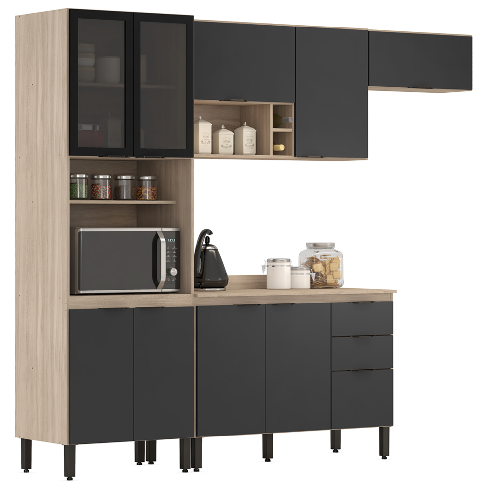 Cozinha Modulada 4 Peças FI0006 Avena Grafito Demobile