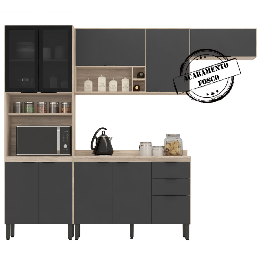 Cozinha Modulada 4 Peças FI0006 Avena Grafito Demobile