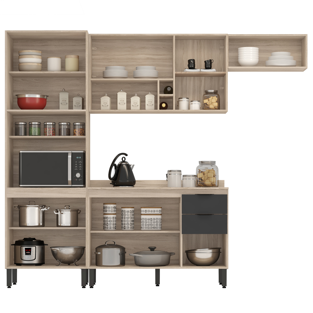 Cozinha Modulada 4 Peças FI0006 Avena Grafito Demobile