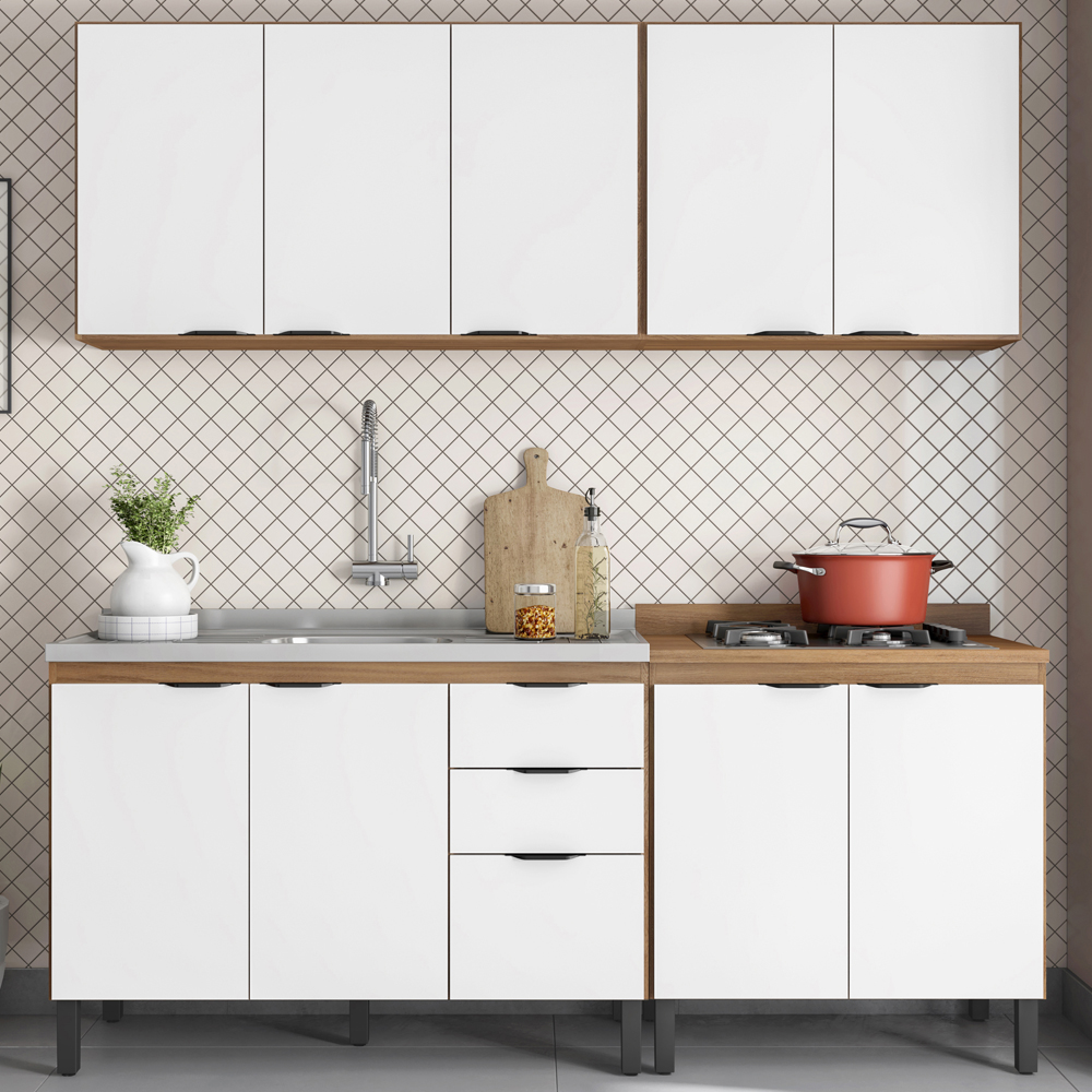 Cozinha Modulada 4 Peças FI0008 Amendola Branco Demobile