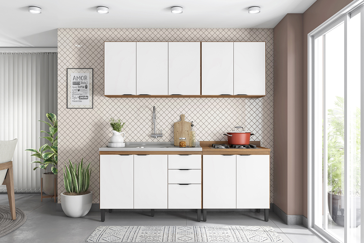 Cozinha Modulada 4 Peças FI0008 Amendola Branco Demobile